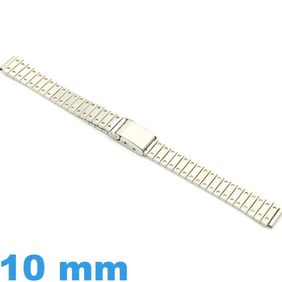 Bracelet Métal-Bracelet pour Montre Acier 10 mm Argenté et Doré pas cher