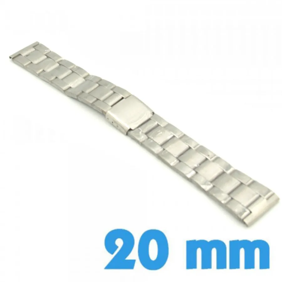 Bracelet Métal-Bracelet pour Montre Acier Argenté 20 mm