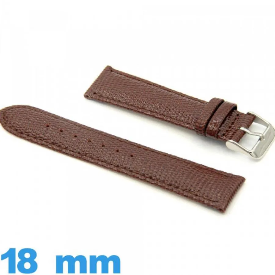 Bracelet Cuir Pour Montre-Bracelet pour montre cuir Lézard Rembourré 18 mm