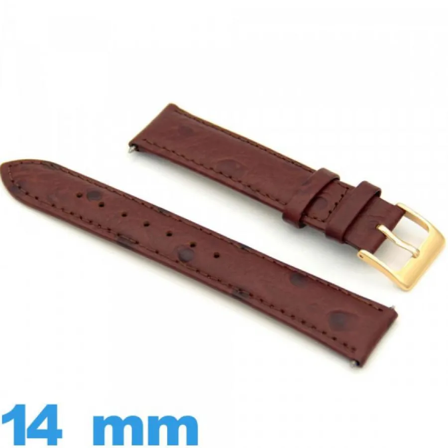 Bracelet Cuir Pour Montre-Bracelet pour montre Rouge Bordeaux Vrai cuir   14 mm