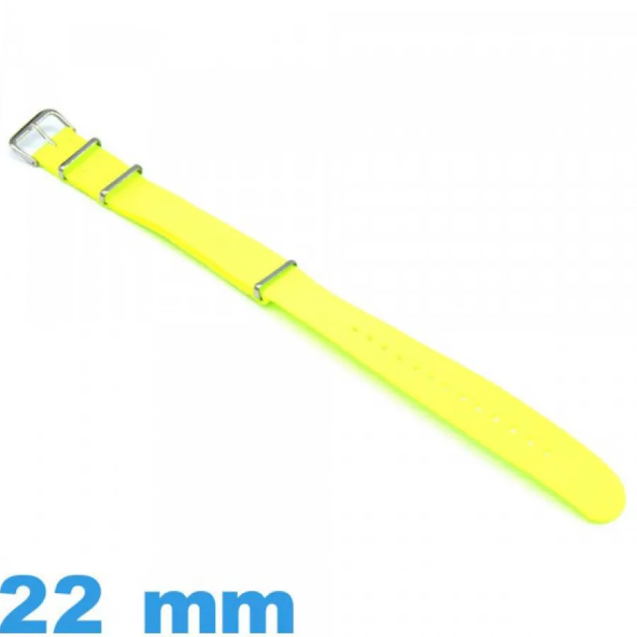 Bracelet Nato|Bracelet Tissu-Bracelet pour montre Textile N.A.T.O Yellow fluo 22 mm