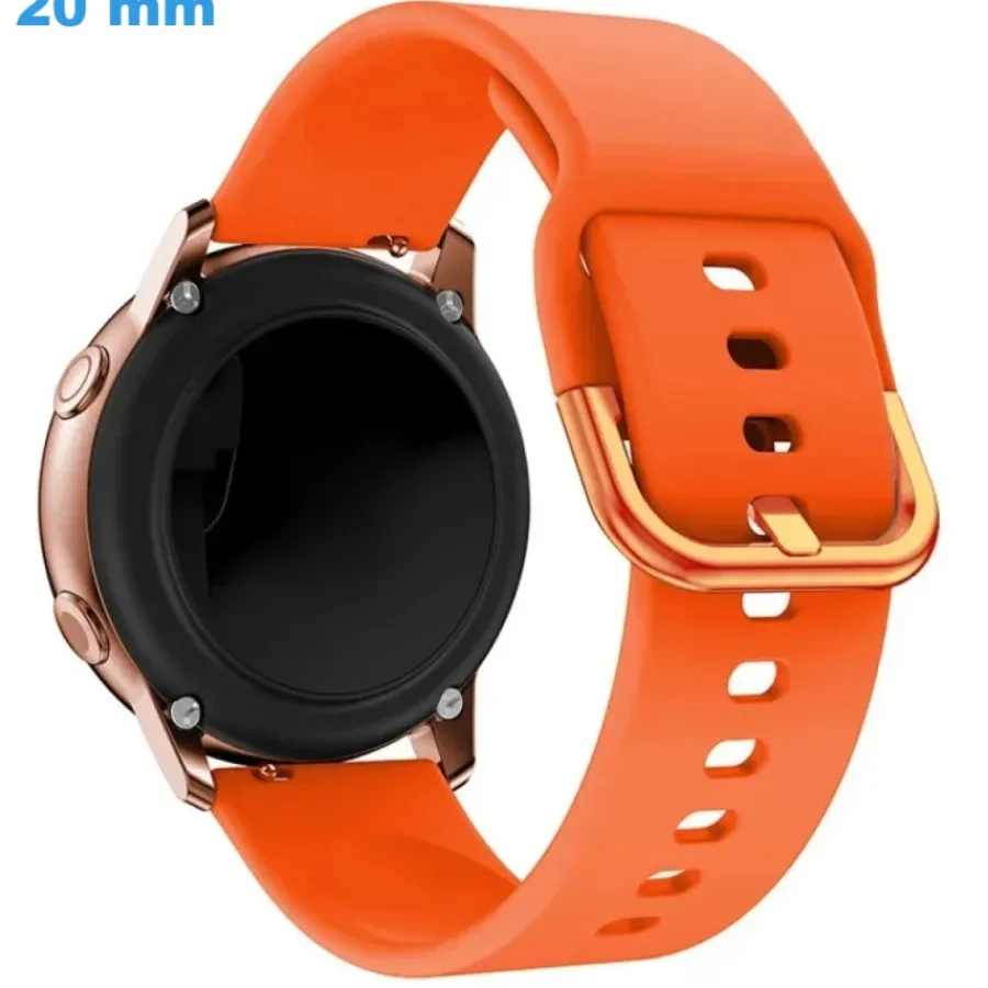 Bracelet Silicone-Bracelet Silicone boucle Ardillon de montre Orange 20 mm