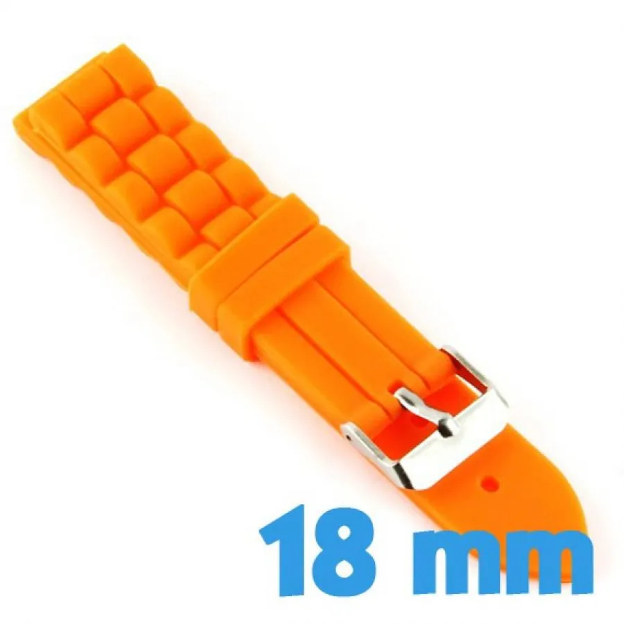 Bracelet Silicone-Bracelet silicone montre pas cher orange 1,8 cm