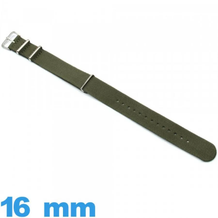 Bracelet Tissu|Bracelet Nato-Bracelet Textile 16 mm N.A.T.O Olive de montre