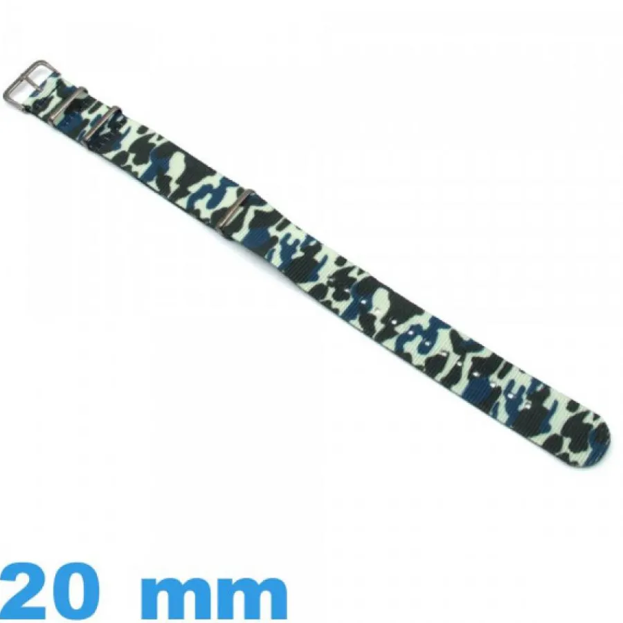 Bracelet Nato|Bracelet Tissu-Bracelet tissu de montre 20 mm N.A.T.O Camo militaire