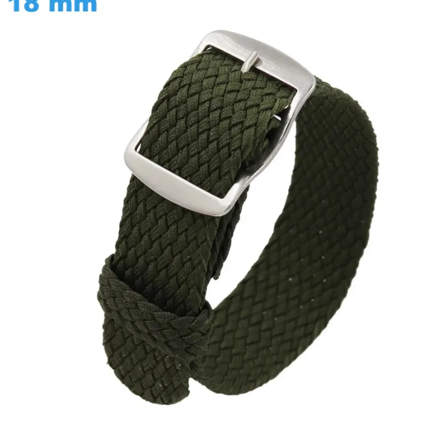 Bracelet Tissu-Bracelet Vert 18 mm Nylon montre boucle Ardillon