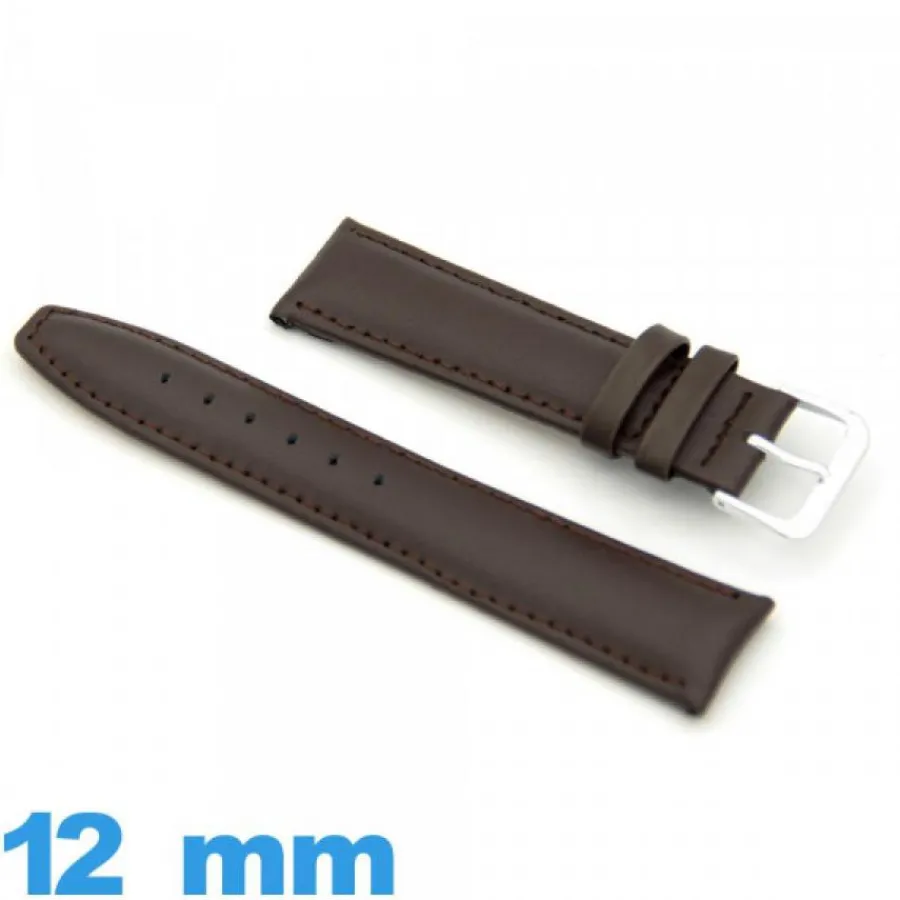 Bracelet Cuir Pour Montre-Bracelet Vrai cuir  de montre 12mm Rembourré