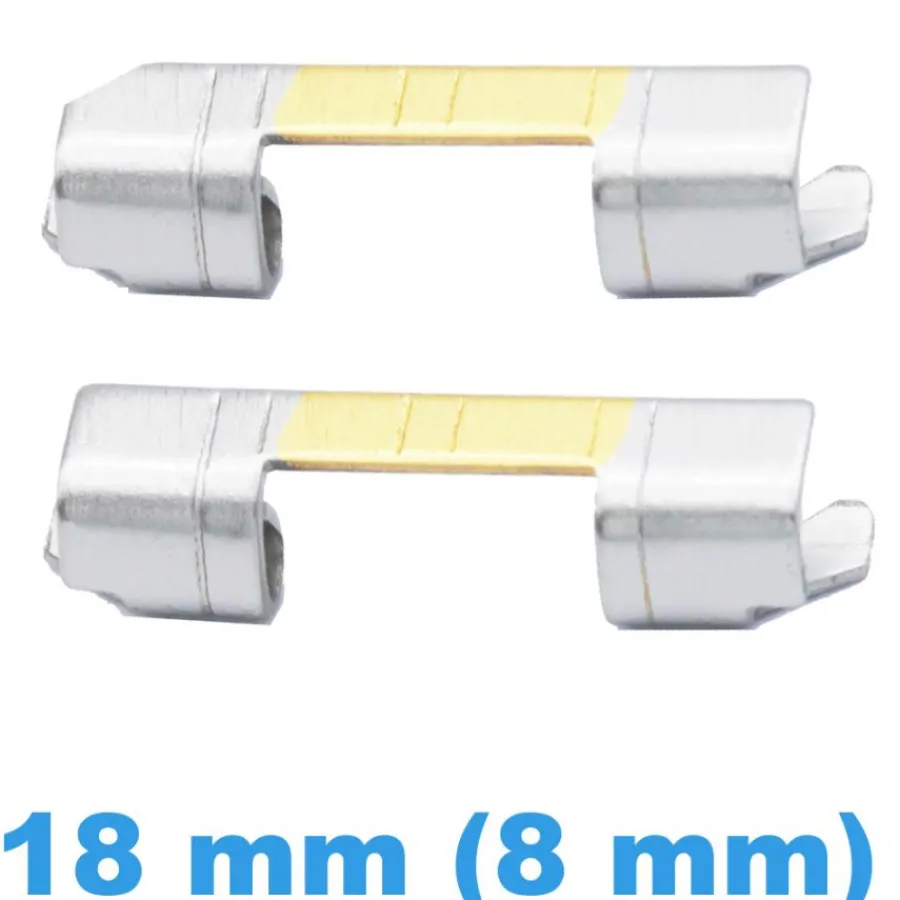 Cache Pompe-Cache Pompe pour Montre 18mm (8mm) Droit Argenté Doré