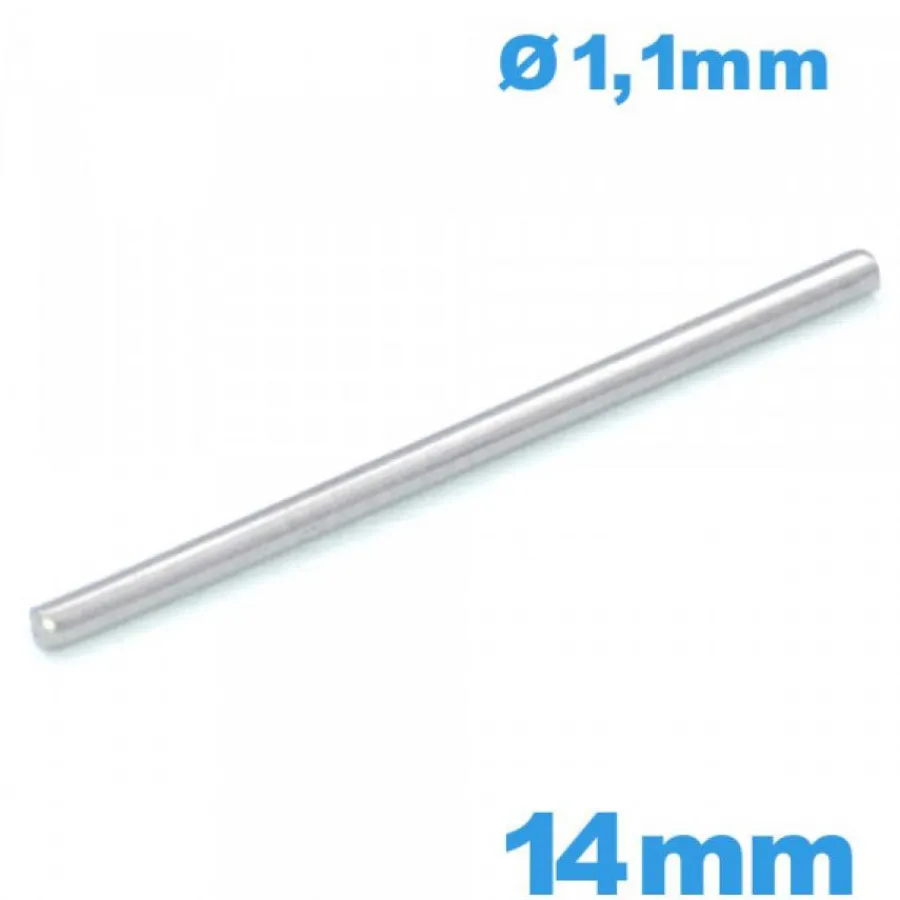 Goupille-Clavette argentée 14 mm droite pour bracelet montre