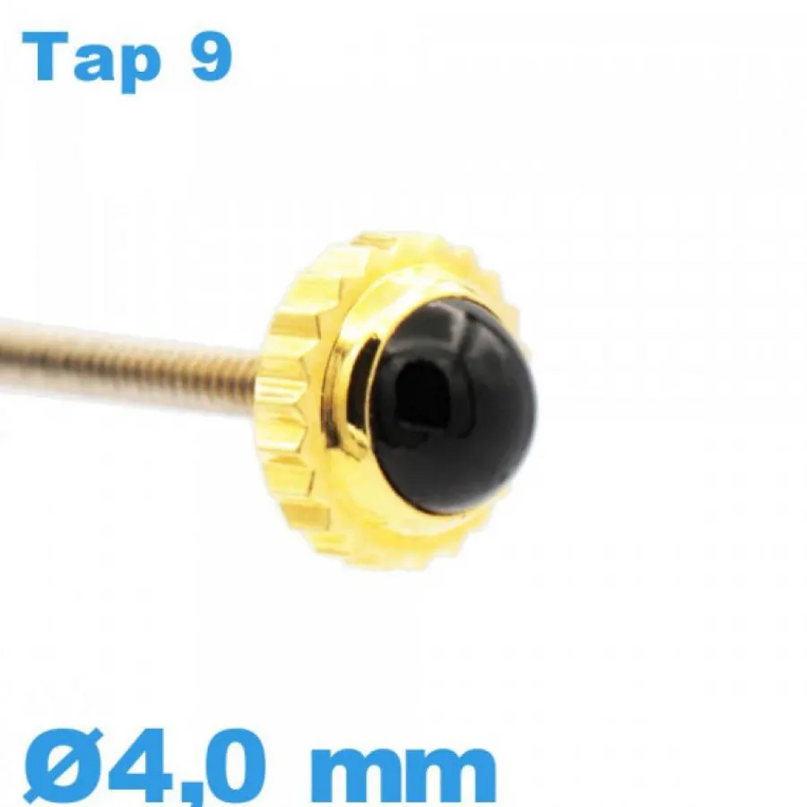 Tap 9 (0.90 Mm)-Couronne de Remontoir de Montre - dore / 4,0 mm TAP 9