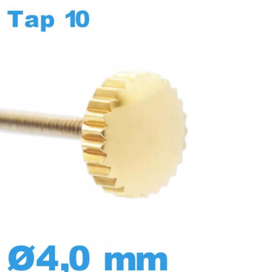 Tap 10 (1.0 Mm)-Couronne de Remontoir Montre TAP 10 / 4,0mm - Doré