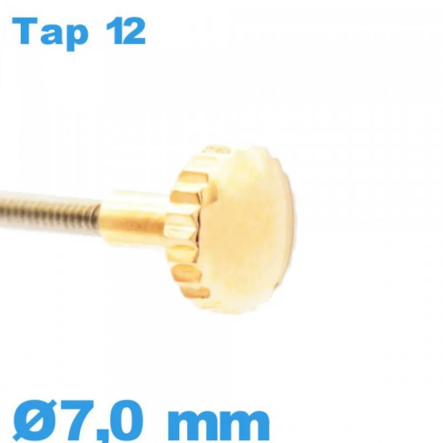Tap 12 (1.2 Mm)-Couronne Montre TAP 12 tube long 7 mm Doré