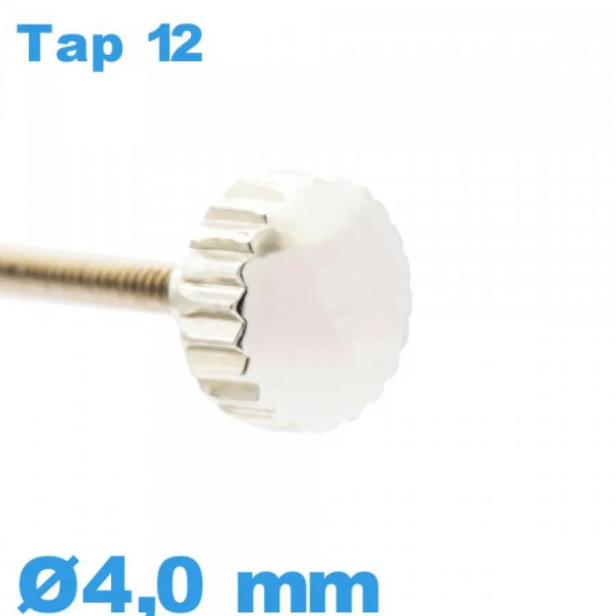 Tap 12 (1.2 Mm)-Couronne Remontoir Montre TAP 12 tube long / 4,0mm - argenté