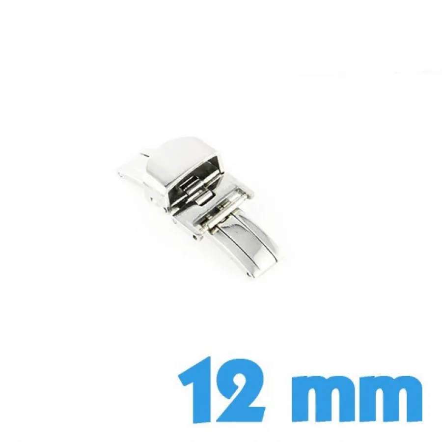 Pour Bracelet À Trous|Déployante Double-Double déployante boucle argentée pour bracelet montre pas chère 12 mm