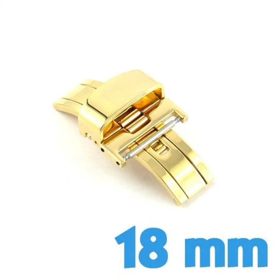 Pour Bracelet À Trous|Déployante Double-Double déployante boucle dorée pour bracelet montre cuir