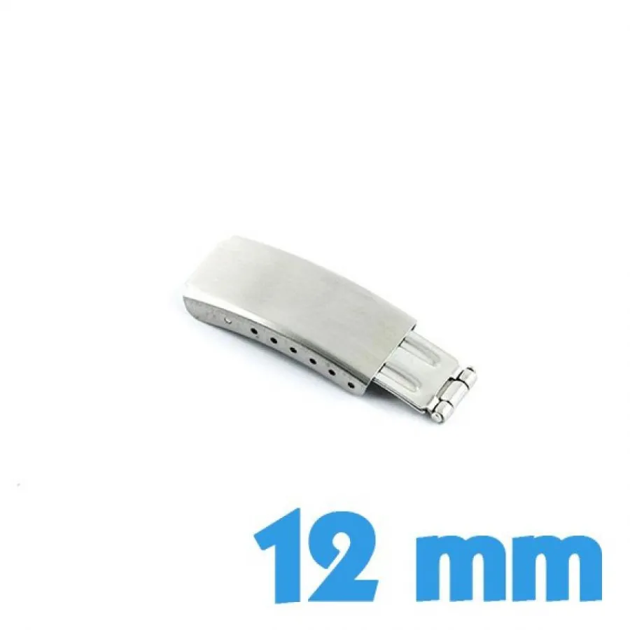 Pour Bracelet Métal|Déployante-Fermoir montre pas cher déployant argenté 12 mm bracelet métal