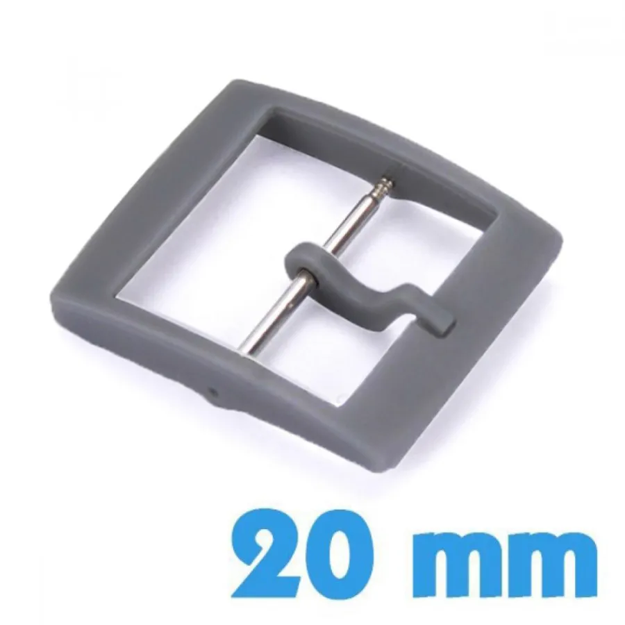 Pour Bracelet À Trous|Ardillon-Fermoir montre plastique gris 20 mm