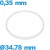 Joint De Verre|Joint De Boîtier-Joint d'horlogerie ISO Swiss  blanc 34,78 X 0,35 mm