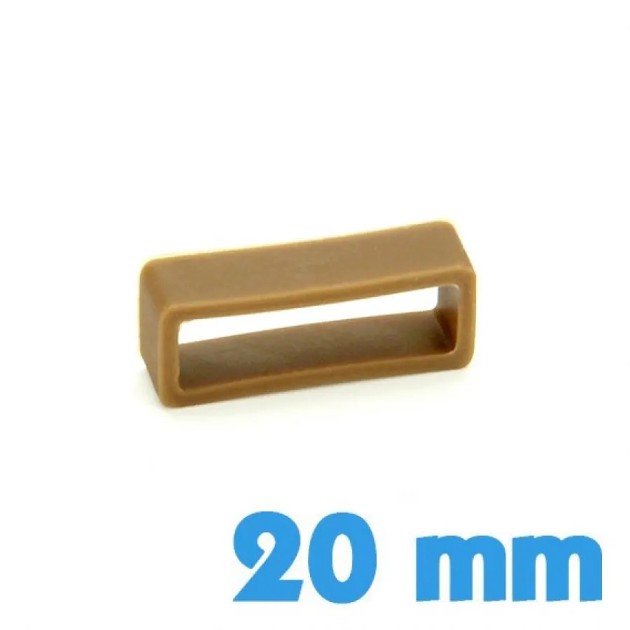 Passant Silicone-Loop Brun 20 mm montre