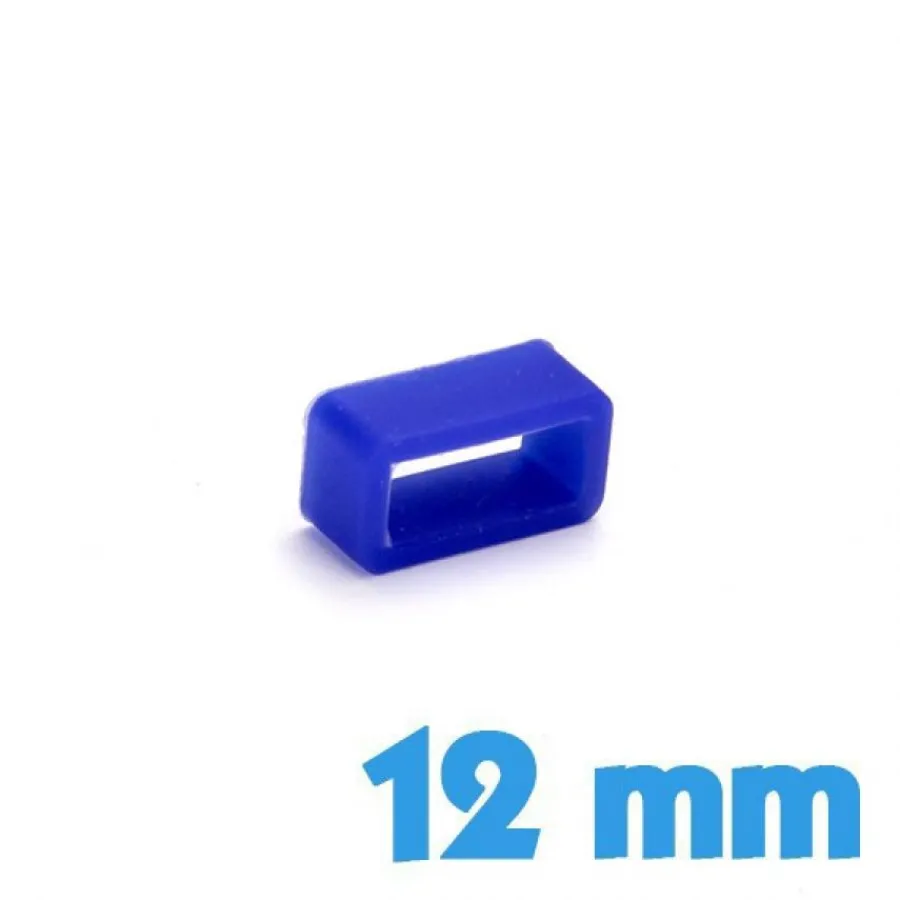 Passant Silicone-Loop de bracelet Silicone 12 mm  - Bleu