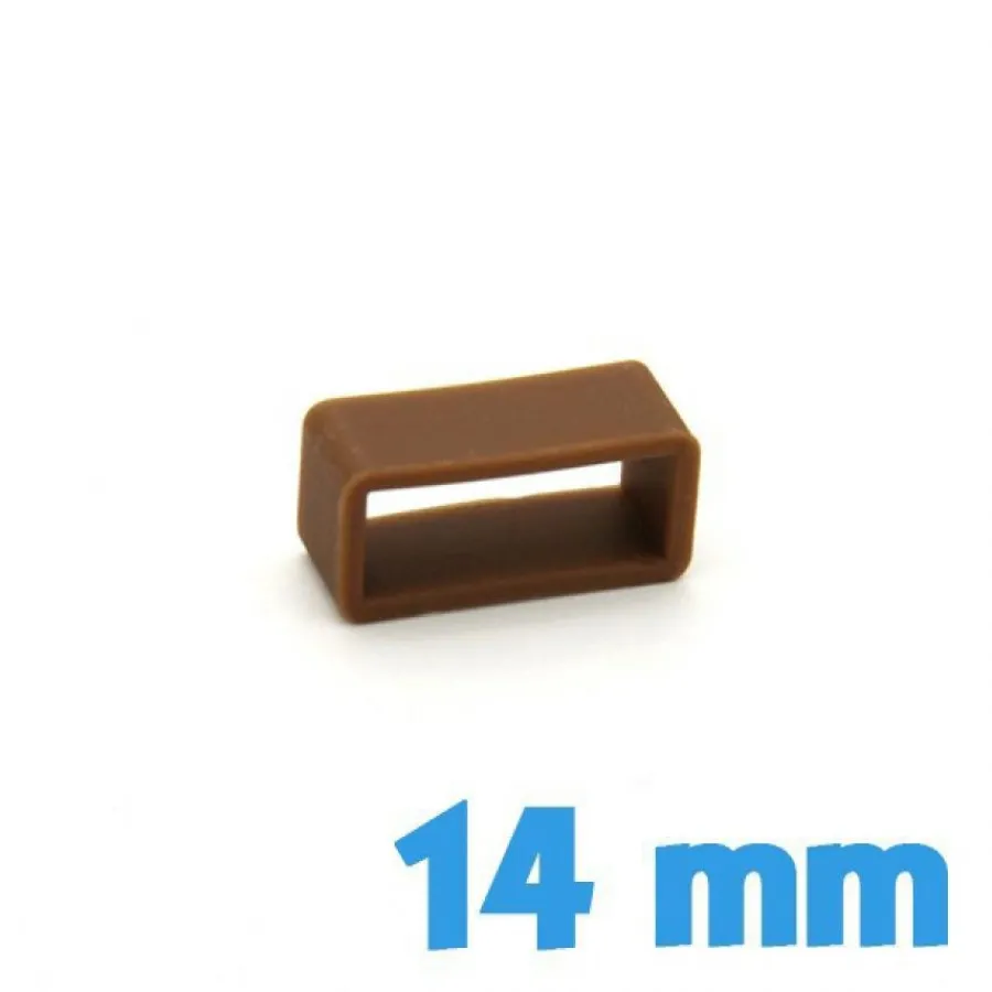 Passant Silicone-Loop de montre Silicone Brun 14 mm