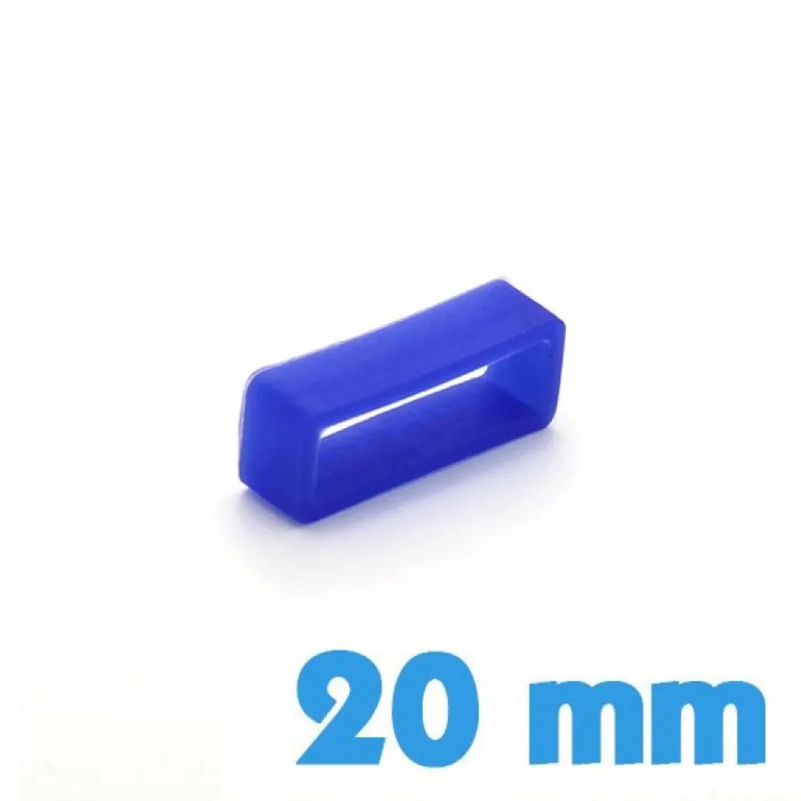 Passant Silicone-Loop pour bracelet 20 mm pas cher - Bleu