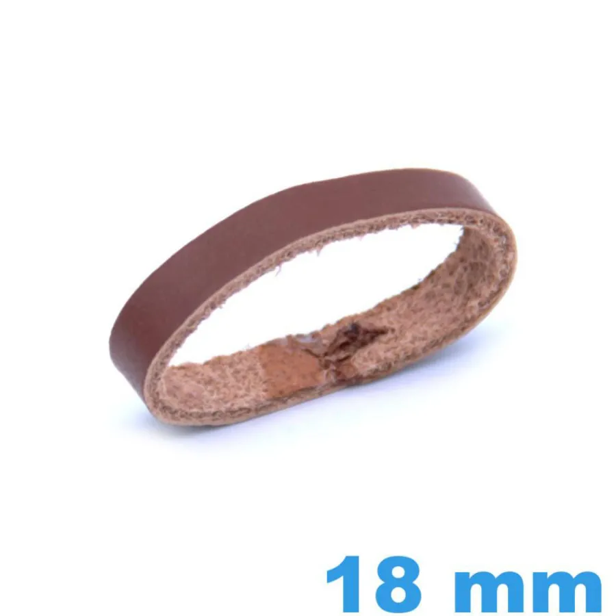 Passant Cuir Véritable-Loop pour Bracelet Cuir Véritable 18 mm Marron