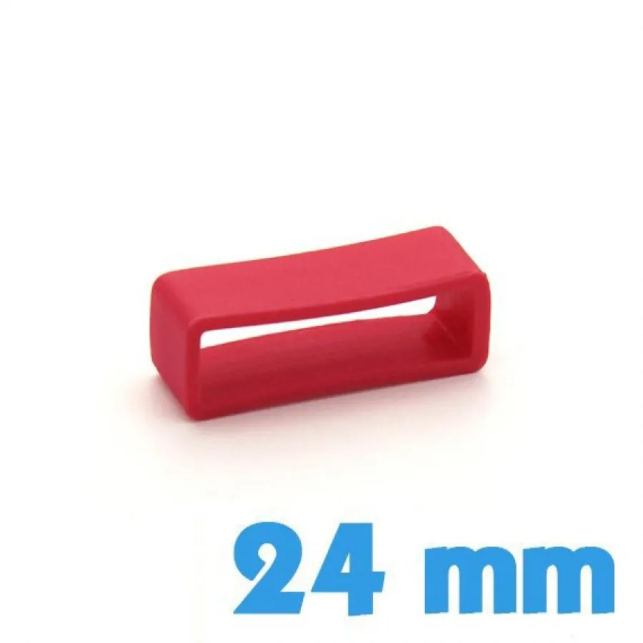 Passant Silicone-Loop Rouge 24 mm de bracelet