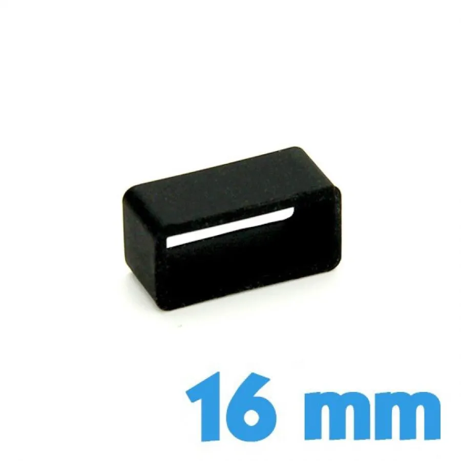 Passant Silicone-Loop Silicone Noir 16 mm pour bracelet