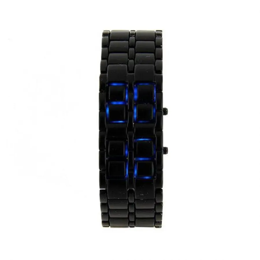 Montre Homme-Montre Dark Samurai pas chère Noir LED Bleu métal date