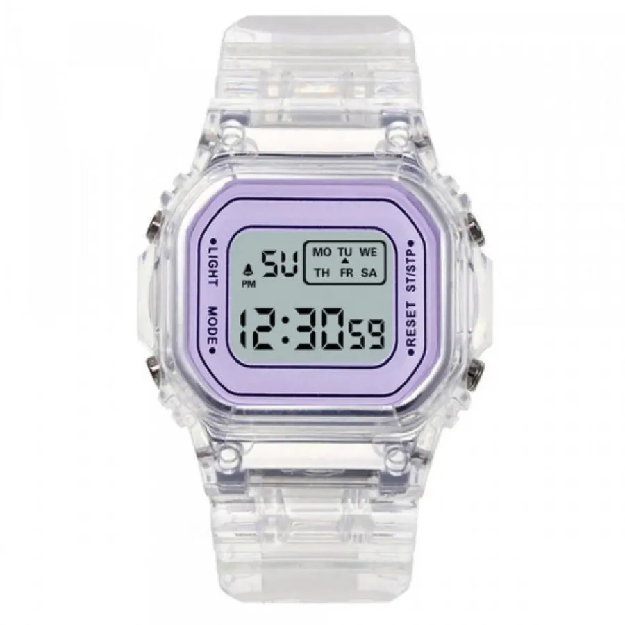 Montre Ado Et Enfant|Montre Homme-Montre Électronique pas chère Transparente Violet