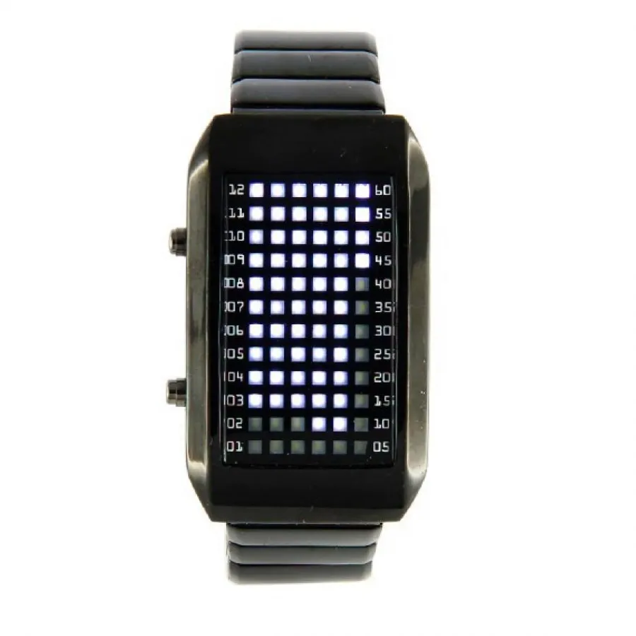 Montre Homme-Montre LED design futur affichage binaire date