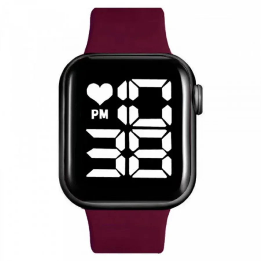 Montre Homme|Montre Femme-Montre pas chere Gros Chiffres Digitale Bordeaux