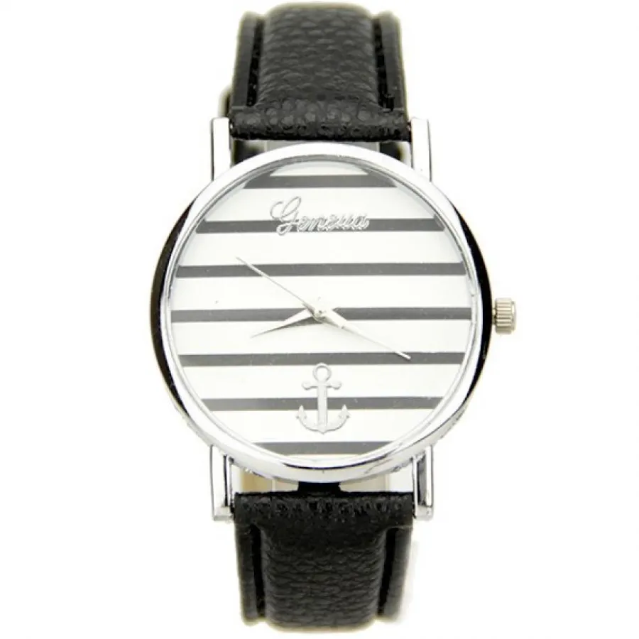 Montre Homme|Montre Femme-Montre pas chère Ancre marine Geneva femme et homme