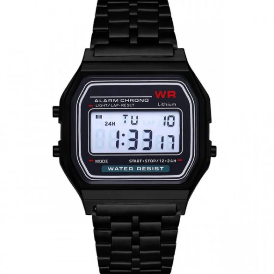 Montre Homme|Montre Femme-Montre pas chère multifonction bracelet noir