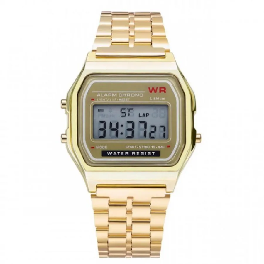 Montre Homme|Montre Femme-Montre pas chère multifonction dorée