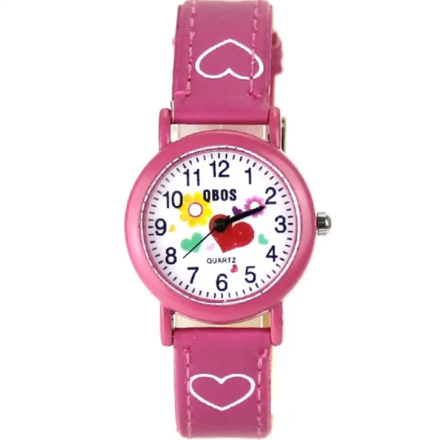 Montre Ado Et Enfant-Montre pour Enfant Rose Motif Coeurs