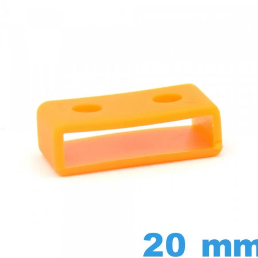 Passant Silicone-Passant  Casio Series Silicone Orange 20 mm pour bracelet