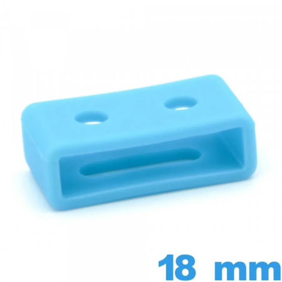 Passant Silicone-Passant  Casio Series Silicone Bleu ciel 18 mm bracelet pas cher