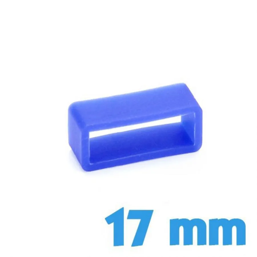 Passant Silicone-Passant de bracelet 17 mm  - Bleu