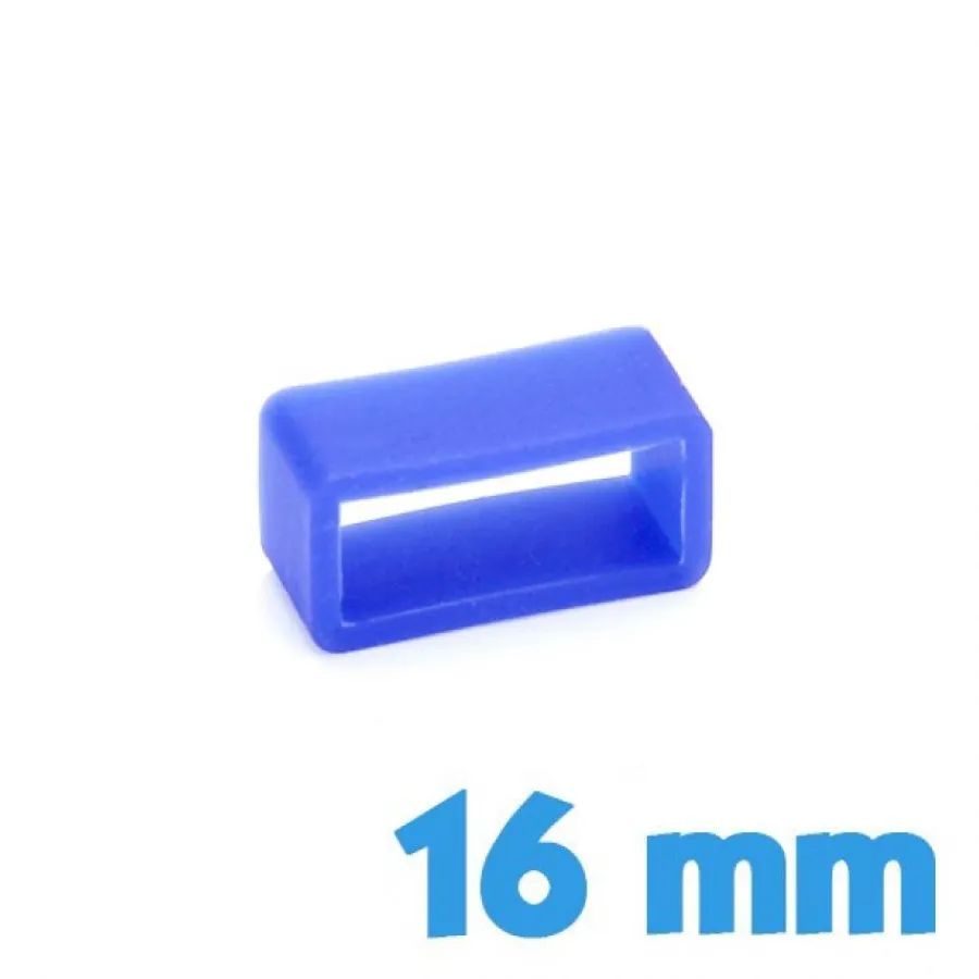 Passant Silicone-Passant de bracelet Silicone Bleu 16 mm