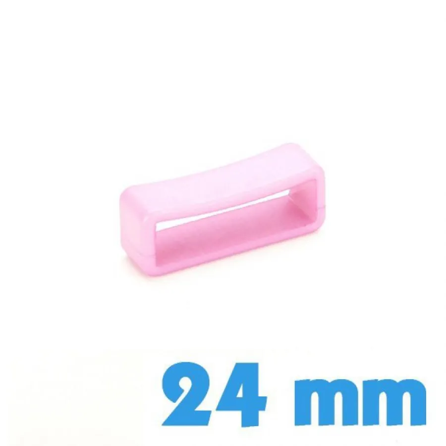 Passant Silicone-Passant de montre silicone rose 24 mm