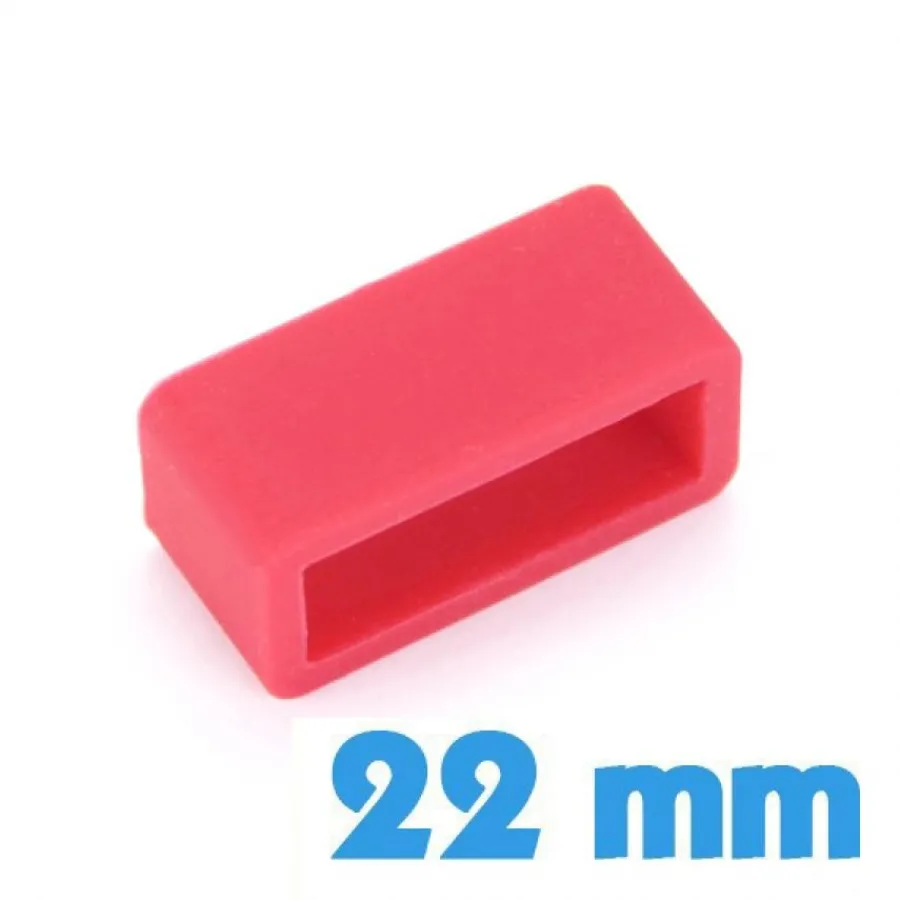 Passant Silicone-Passant de montre silicone rouge large 22 mm