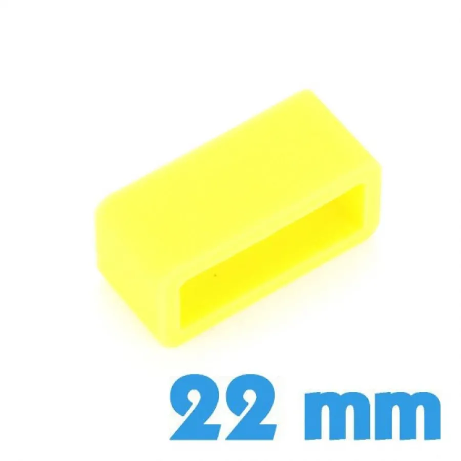 Passant Silicone-Passant montre silicone Jaune 22 mm