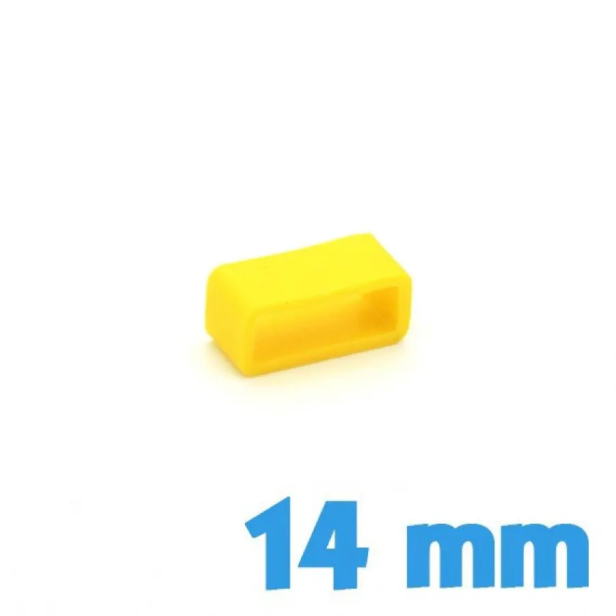 Passant Silicone-Passant pour bracelet Silicone Jaune 14 mm