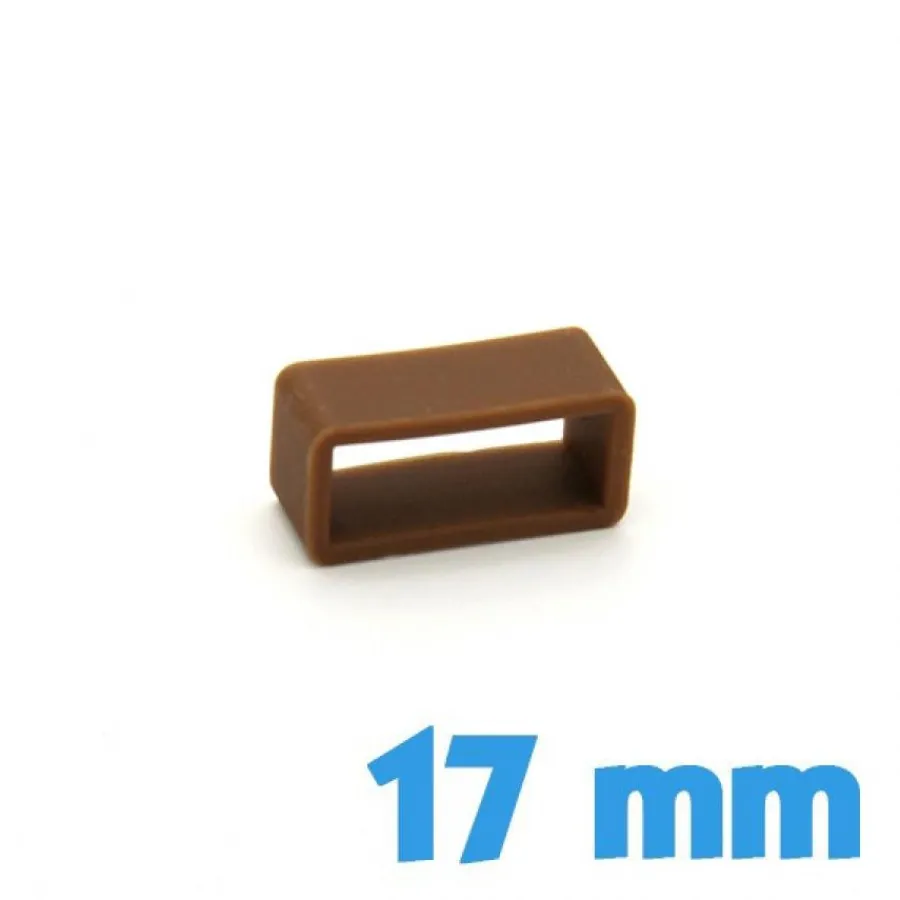 Passant Silicone-Passant Silicone Brun 17 mm pour montre