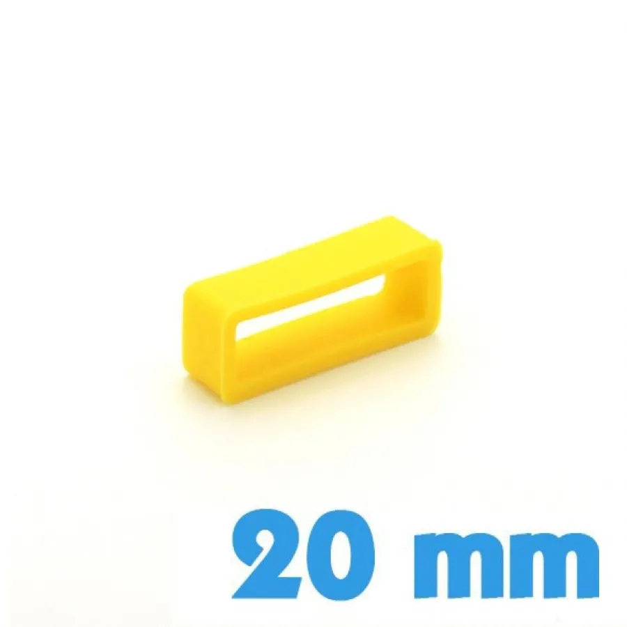 Passant Silicone-Passant Silicone Jaune 20 mm pour montre