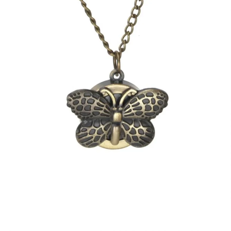 Montre Femme-Pendentif montre collier papillon
