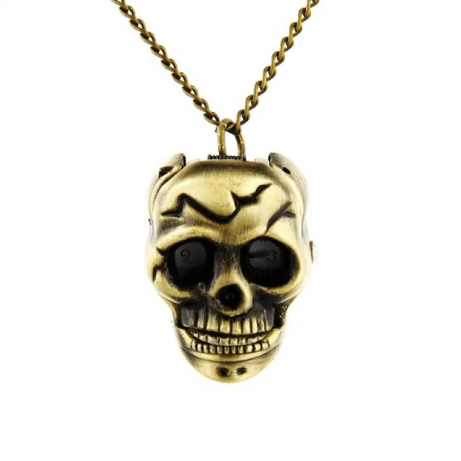 Montre Femme-Pendentif montre tête de mort vintage gothique punk rock