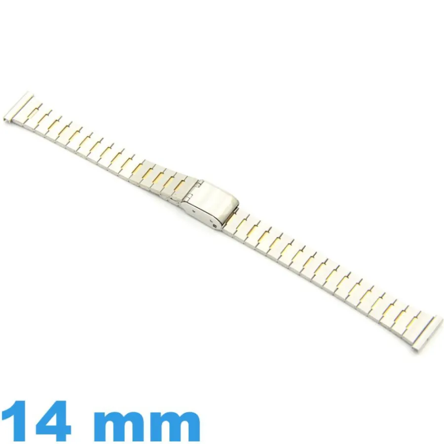 Bracelet Métal-Petit Bracelet de Montre Acier 14 mm Boucle Coulissante